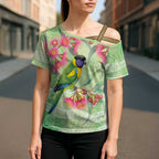 Australian Rainbow Lorikeet and Eucalyptus Cross Shoulder Shirt Spirit of Aussie Aboriginal Dot Art - Aussie Hoodie
