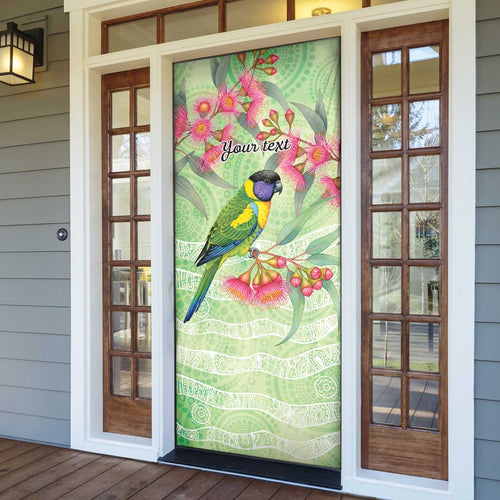 Australian Rainbow Lorikeet and Eucalyptus Door Cover Spirit of Aussie Aboriginal Dot Art - Aussie Hoodie