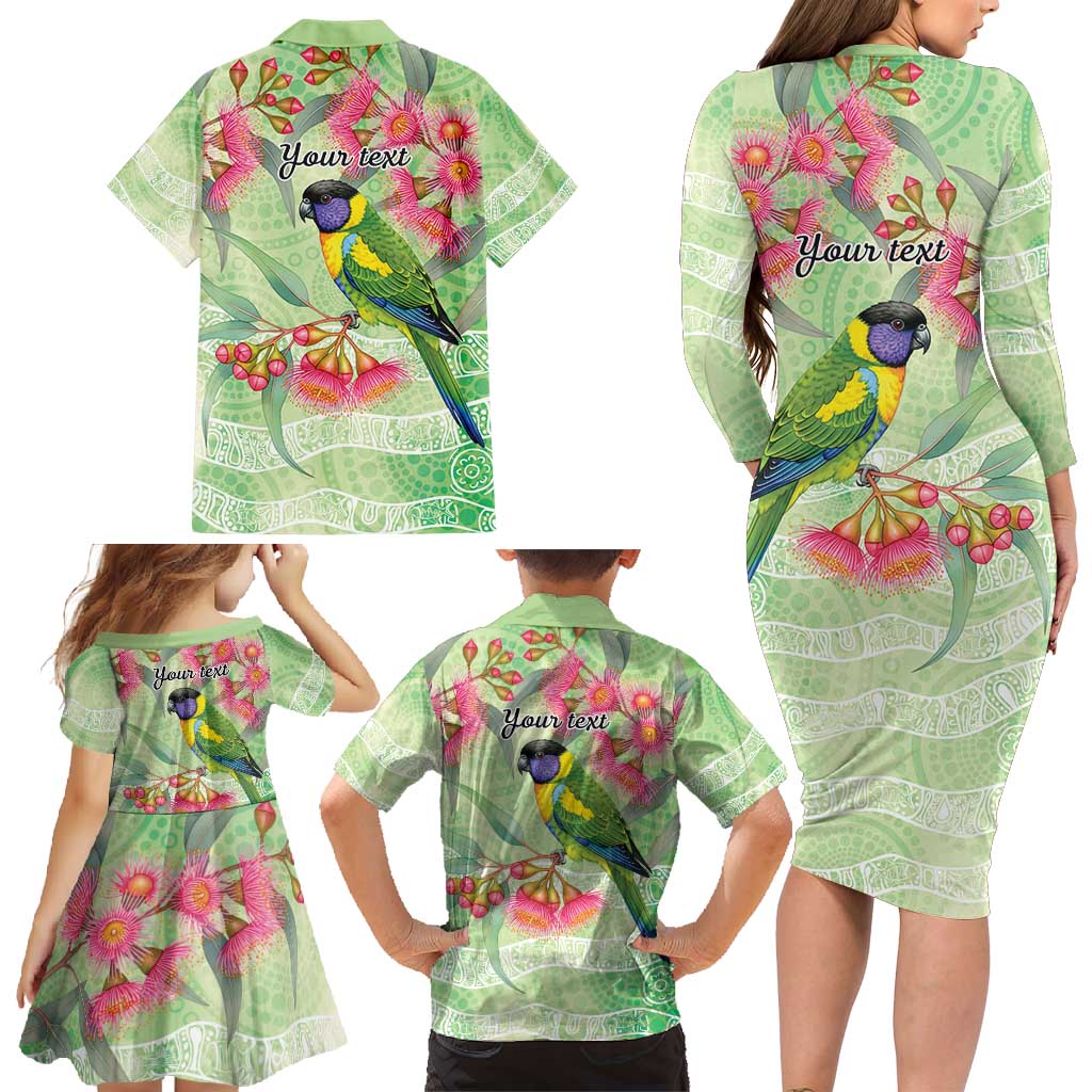 Australian Rainbow Lorikeet and Eucalyptus Family Matching Long Sleeve Bodycon Dress and Hawaiian Shirt Spirit of Aussie Aboriginal Dot Art - Aussie Hoodie