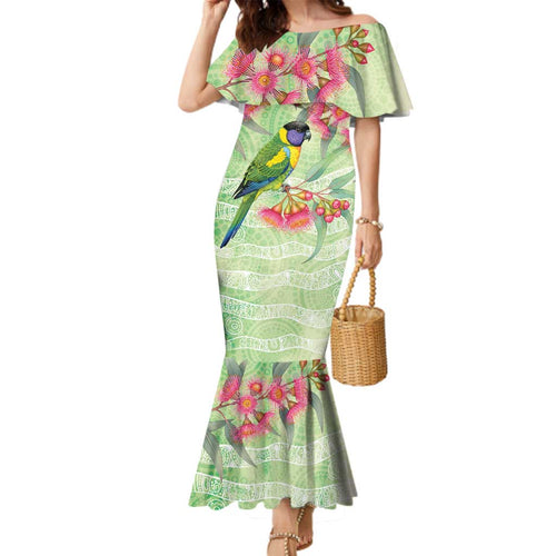Australian Rainbow Lorikeet and Eucalyptus Family Matching Mermaid Dress and Hawaiian Shirt Spirit of Aussie Aboriginal Dot Art - Aussie Hoodie