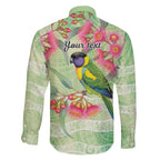 Australian Rainbow Lorikeet and Eucalyptus Family Matching Off The Shoulder Long Sleeve Dress and Hawaiian Shirt Spirit of Aussie Aboriginal Dot Art - Aussie Hoodie