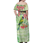 Australian Rainbow Lorikeet and Eucalyptus Family Matching Off Shoulder Maxi Dress and Hawaiian Shirt Spirit of Aussie Aboriginal Dot Art - Aussie Hoodie