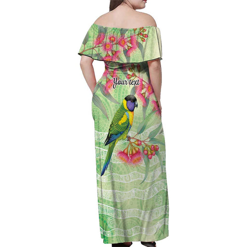 Australian Rainbow Lorikeet and Eucalyptus Family Matching Off Shoulder Maxi Dress and Hawaiian Shirt Spirit of Aussie Aboriginal Dot Art - Aussie Hoodie