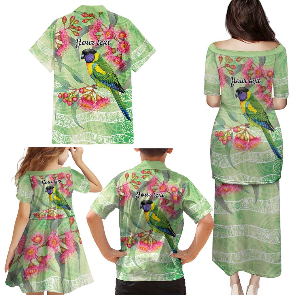 Australian Rainbow Lorikeet and Eucalyptus Family Matching Puletasi and Hawaiian Shirt Spirit of Aussie Aboriginal Dot Art - Aussie Hoodie