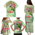 Australian Rainbow Lorikeet and Eucalyptus Family Matching Puletasi and Hawaiian Shirt Spirit of Aussie Aboriginal Dot Art - Aussie Hoodie