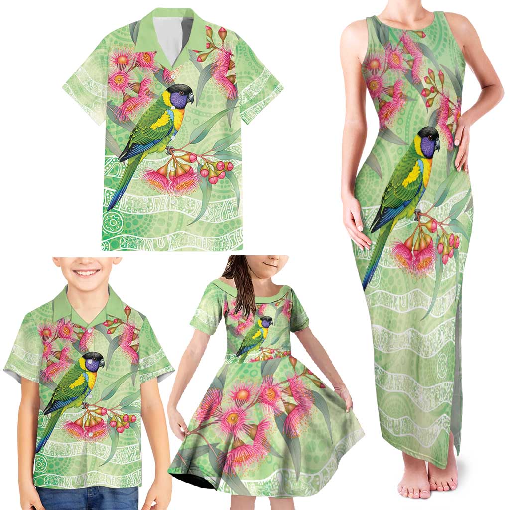 Australian Rainbow Lorikeet and Eucalyptus Family Matching Tank Maxi Dress and Hawaiian Shirt Spirit of Aussie Aboriginal Dot Art - Aussie Hoodie