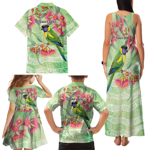 Australian Rainbow Lorikeet and Eucalyptus Family Matching Tank Maxi Dress and Hawaiian Shirt Spirit of Aussie Aboriginal Dot Art - Aussie Hoodie