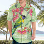 Australian Rainbow Lorikeet and Eucalyptus Hawaiian Shirt Spirit of Aussie Aboriginal Dot Art - Aussie Hoodie