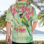 Australian Rainbow Lorikeet and Eucalyptus Hawaiian Shirt Spirit of Aussie Aboriginal Dot Art - Aussie Hoodie