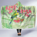 Australian Rainbow Lorikeet and Eucalyptus Hooded Blanket Spirit of Aussie Aboriginal Dot Art - Aussie Hoodie