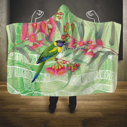 Australian Rainbow Lorikeet and Eucalyptus Hooded Blanket Spirit of Aussie Aboriginal Dot Art - Aussie Hoodie