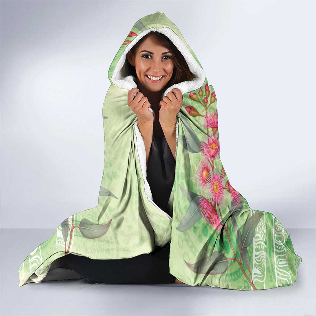 Australian Rainbow Lorikeet and Eucalyptus Hooded Blanket Spirit of Aussie Aboriginal Dot Art - Aussie Hoodie