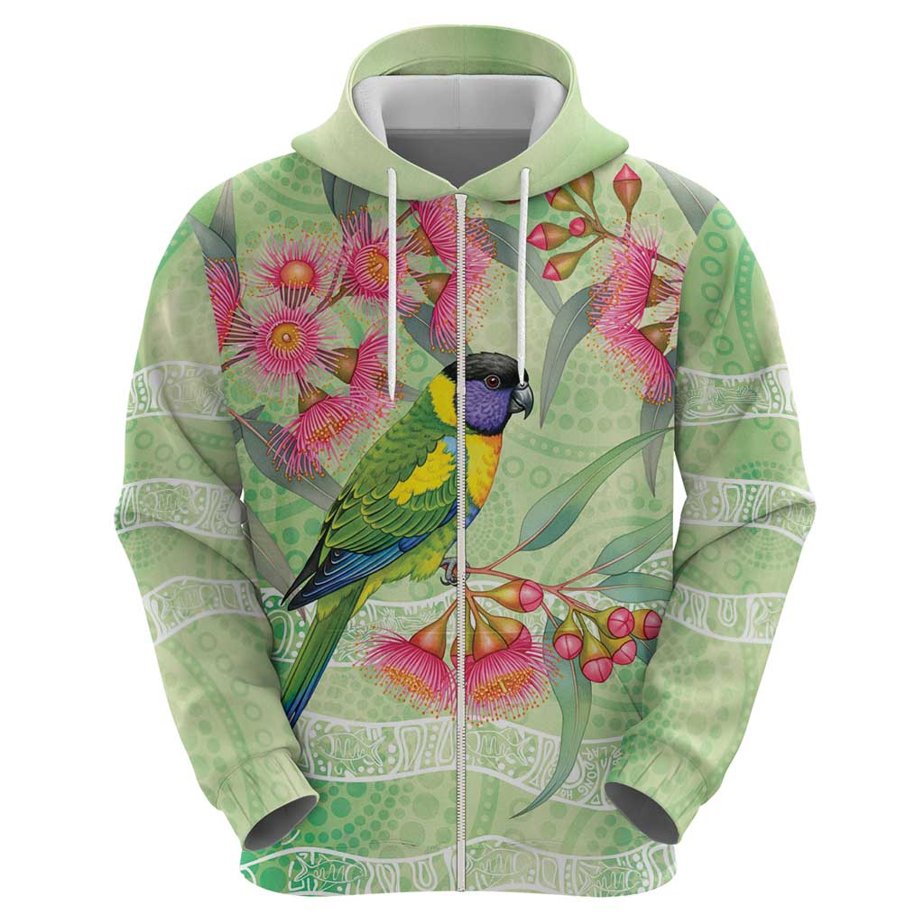 Australian Rainbow Lorikeet and Eucalyptus Hoodie Spirit of Aussie Aboriginal Dot Art - Aussie Hoodie