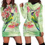 Australian Rainbow Lorikeet and Eucalyptus Hoodie Dress Spirit of Aussie Aboriginal Dot Art - Aussie Hoodie