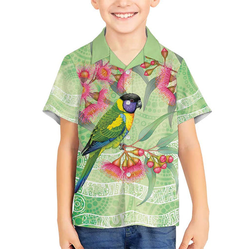 Australian Rainbow Lorikeet and Eucalyptus Kid Hawaiian Shirt Spirit of Aussie Aboriginal Dot Art - Aussie Hoodie