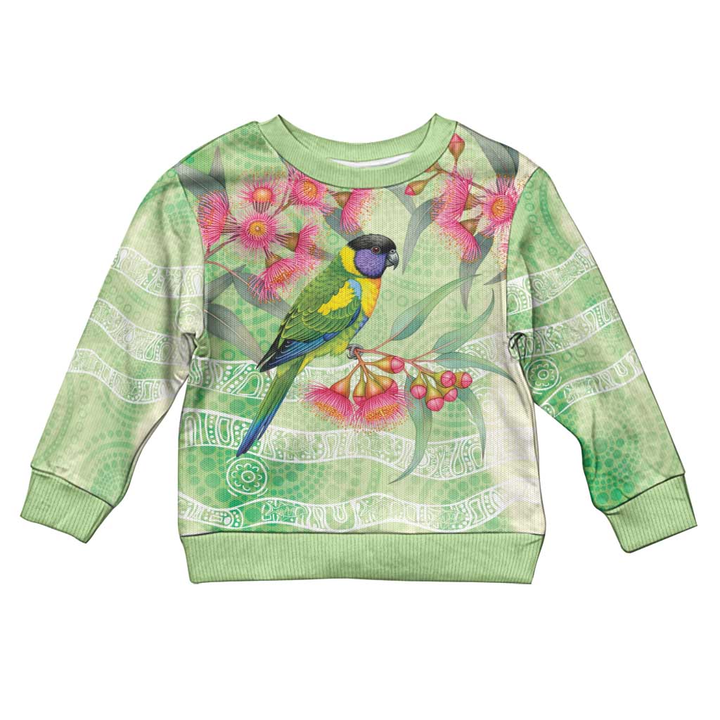Australian Rainbow Lorikeet and Eucalyptus Kid Ugly Christmas Sweater Spirit of Aussie Aboriginal Dot Art - Aussie Hoodie