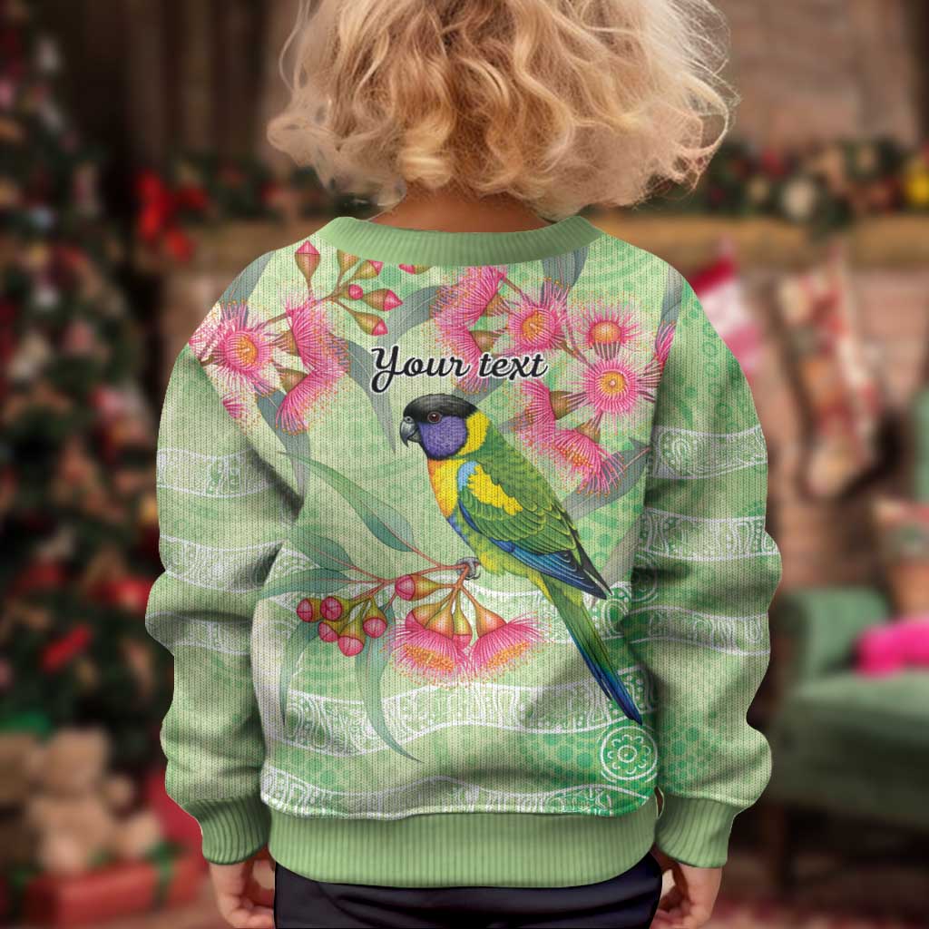 Australian Rainbow Lorikeet and Eucalyptus Kid Ugly Christmas Sweater Spirit of Aussie Aboriginal Dot Art - Aussie Hoodie