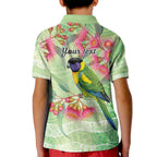 Australian Rainbow Lorikeet and Eucalyptus Kid Polo Shirt Spirit of Aussie Aboriginal Dot Art - Aussie Hoodie