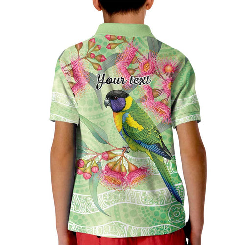 Australian Rainbow Lorikeet and Eucalyptus Kid Polo Shirt Spirit of Aussie Aboriginal Dot Art - Aussie Hoodie