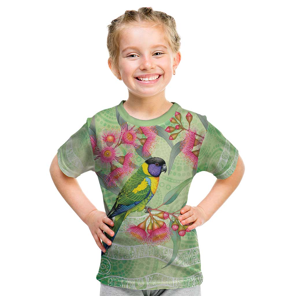 Australian Rainbow Lorikeet and Eucalyptus Kid T Shirt Spirit of Aussie Aboriginal Dot Art - Aussie Hoodie