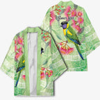 Australian Rainbow Lorikeet and Eucalyptus Kimono Spirit of Aussie Aboriginal Dot Art - Aussie Hoodie