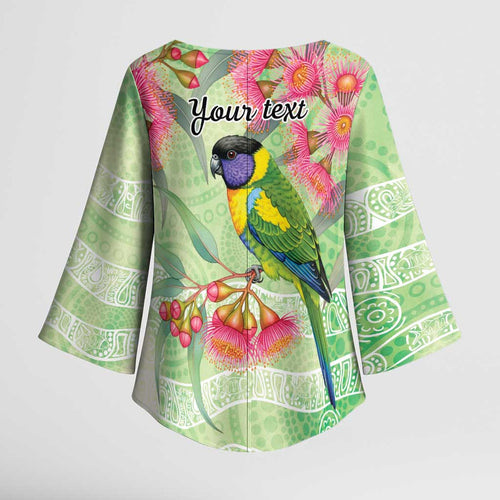 Australian Rainbow Lorikeet and Eucalyptus Kimono Sleeve Blouse Spirit of Aussie Aboriginal Dot Art - Aussie Hoodie