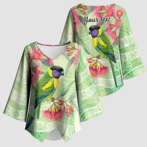 Australian Rainbow Lorikeet and Eucalyptus Kimono Sleeve Blouse Spirit of Aussie Aboriginal Dot Art - Aussie Hoodie