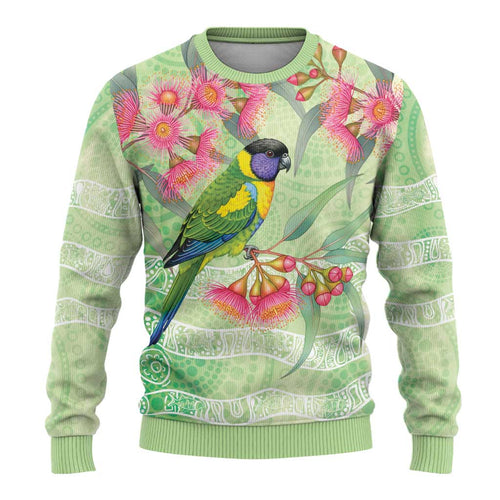 Australian Rainbow Lorikeet and Eucalyptus Ugly Christmas Sweater Spirit of Aussie Aboriginal Dot Art - Aussie Hoodie