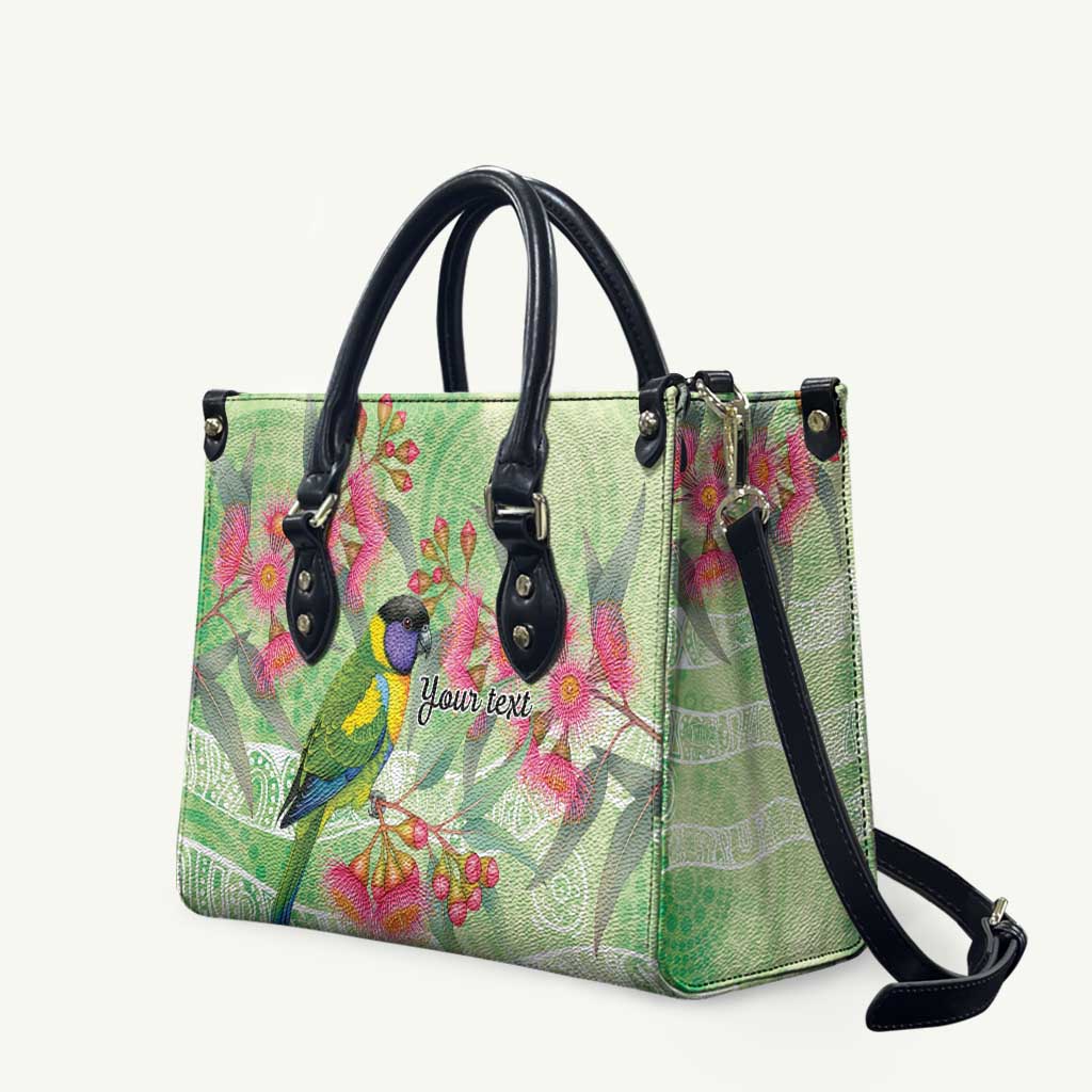 Australian Rainbow Lorikeet and Eucalyptus Leather Bag Spirit of Aussie Aboriginal Dot Art - Aussie Hoodie