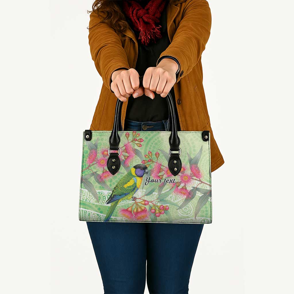 Australian Rainbow Lorikeet and Eucalyptus Leather Bag Spirit of Aussie Aboriginal Dot Art - Aussie Hoodie