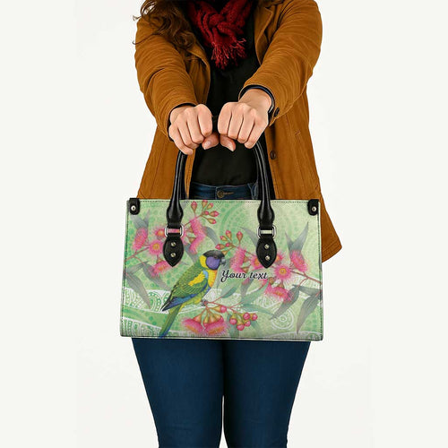 Australian Rainbow Lorikeet and Eucalyptus Leather Bag Spirit of Aussie Aboriginal Dot Art - Aussie Hoodie