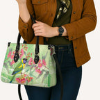 Australian Rainbow Lorikeet and Eucalyptus Leather Bag Spirit of Aussie Aboriginal Dot Art - Aussie Hoodie