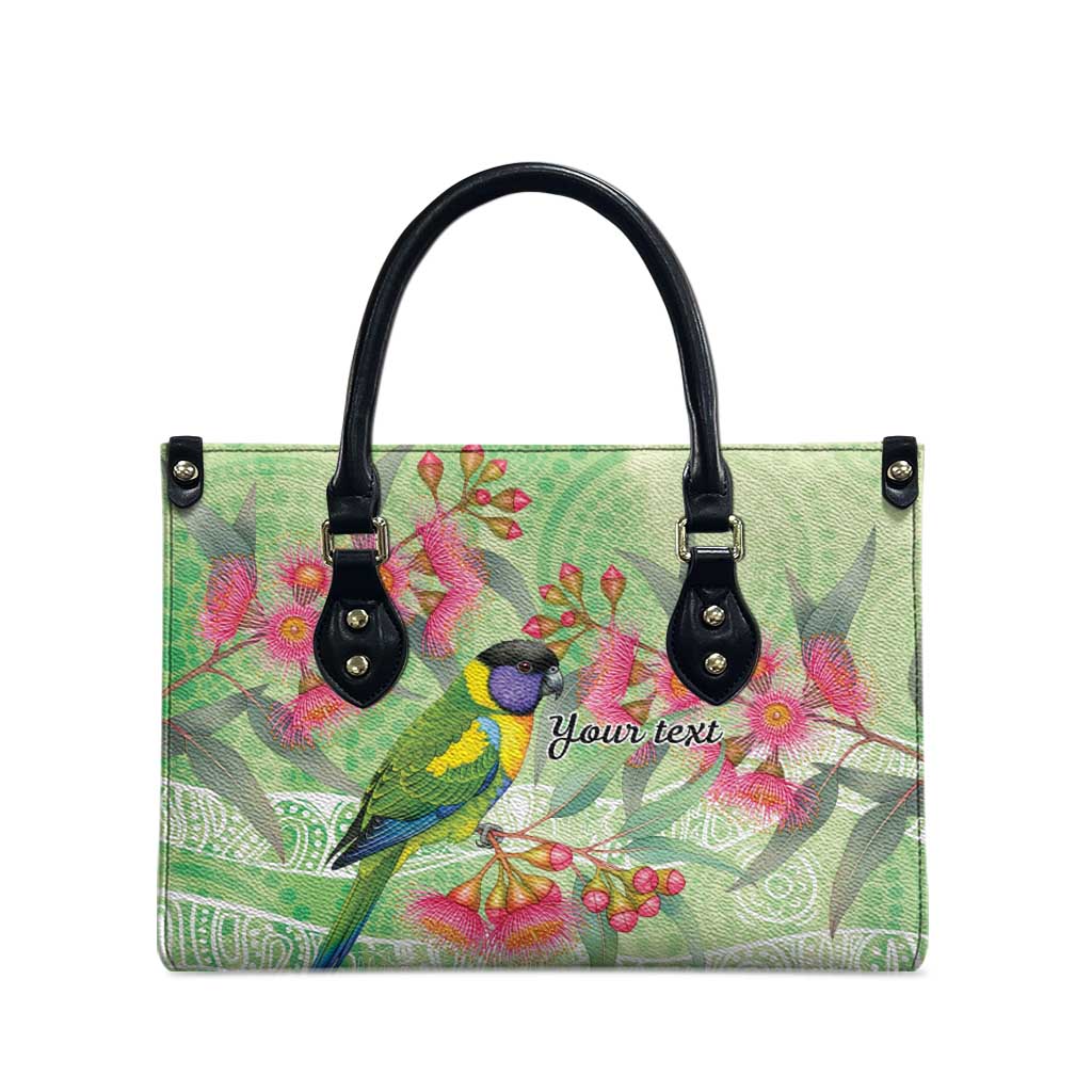 Australian Rainbow Lorikeet and Eucalyptus Leather Bag Spirit of Aussie Aboriginal Dot Art - Aussie Hoodie