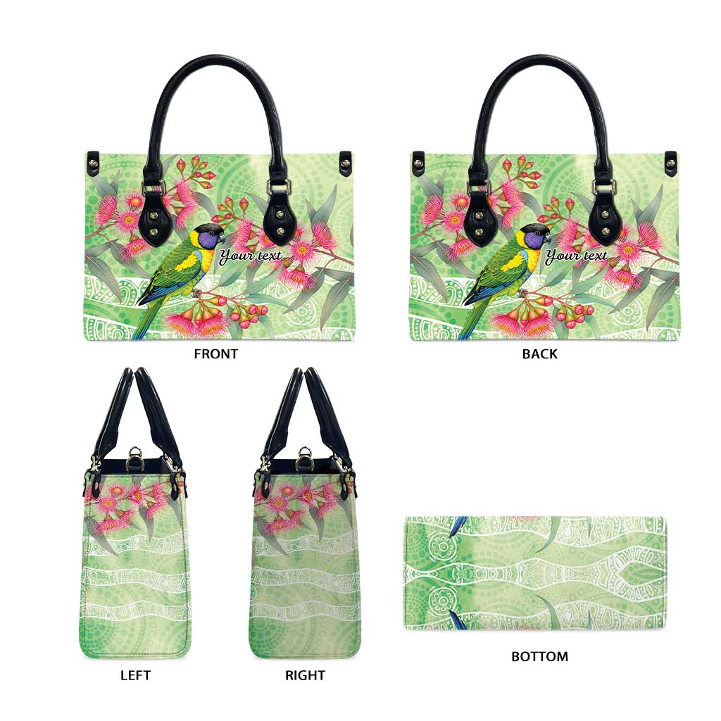 Australian Rainbow Lorikeet and Eucalyptus Leather Bag Spirit of Aussie Aboriginal Dot Art - Aussie Hoodie