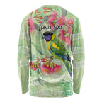 Australian Rainbow Lorikeet and Eucalyptus Long Sleeve Shirt Spirit of Aussie Aboriginal Dot Art - Aussie Hoodie