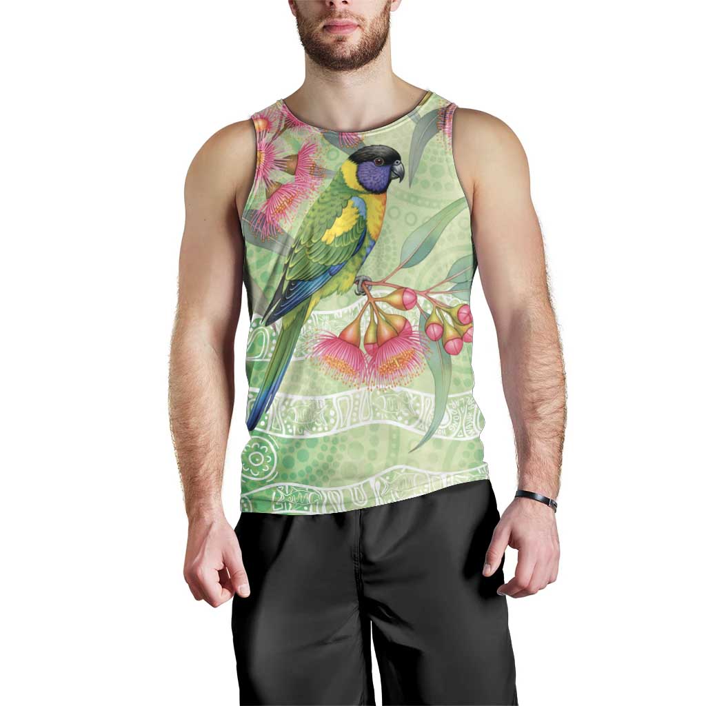 Australian Rainbow Lorikeet and Eucalyptus Men Tank Top Spirit of Aussie Aboriginal Dot Art - Aussie Hoodie