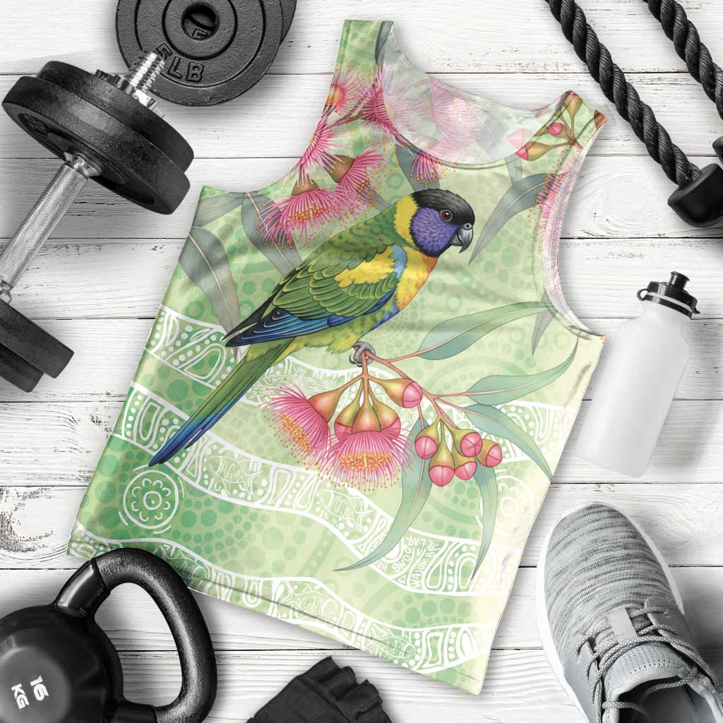 Australian Rainbow Lorikeet and Eucalyptus Men Tank Top Spirit of Aussie Aboriginal Dot Art - Aussie Hoodie