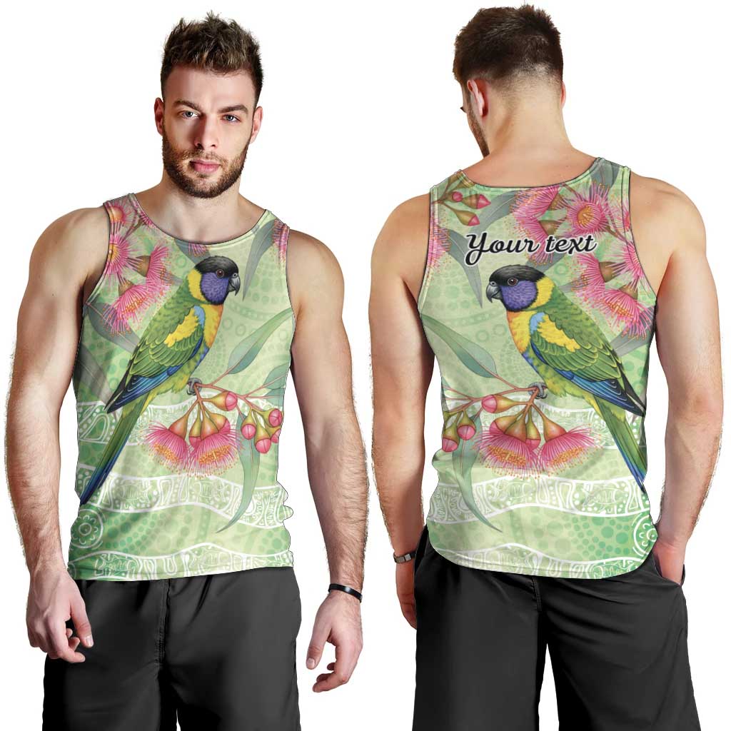 Australian Rainbow Lorikeet and Eucalyptus Men Tank Top Spirit of Aussie Aboriginal Dot Art - Aussie Hoodie