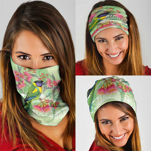 Australian Rainbow Lorikeet and Eucalyptus Neck Gaiter Spirit of Aussie Aboriginal Dot Art - Aussie Hoodie