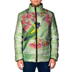 Australian Rainbow Lorikeet and Eucalyptus Padded Jacket Spirit of Aussie Aboriginal Dot Art - Aussie Hoodie