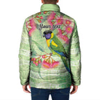 Australian Rainbow Lorikeet and Eucalyptus Padded Jacket Spirit of Aussie Aboriginal Dot Art - Aussie Hoodie