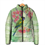Australian Rainbow Lorikeet and Eucalyptus Padded Jacket Spirit of Aussie Aboriginal Dot Art - Aussie Hoodie