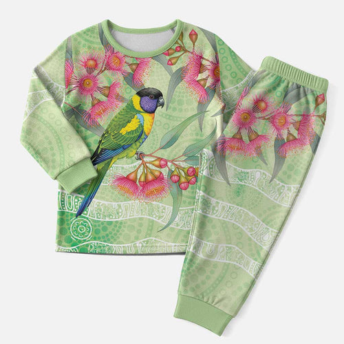 Australian Rainbow Lorikeet and Eucalyptus Christmas Pajama Set Spirit of Aussie Aboriginal Dot Art - Aussie Hoodie