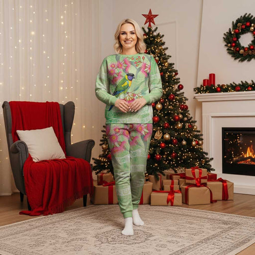 Australian Rainbow Lorikeet and Eucalyptus Christmas Pajama Set Spirit of Aussie Aboriginal Dot Art - Aussie Hoodie