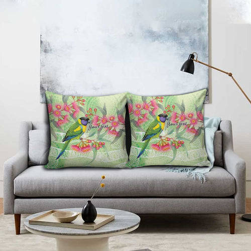Australian Rainbow Lorikeet and Eucalyptus Pillow Cover Spirit of Aussie Aboriginal Dot Art - Aussie Hoodie