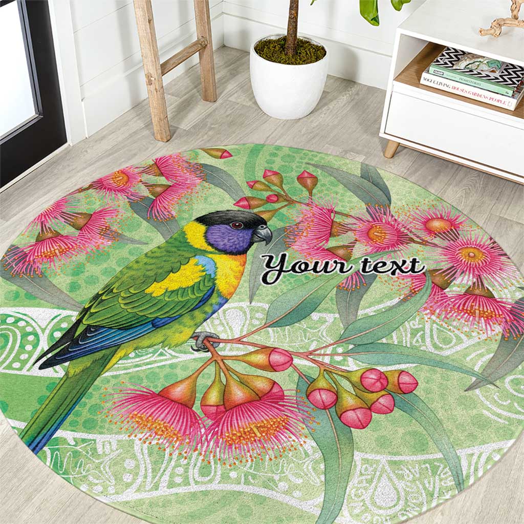 Australian Rainbow Lorikeet and Eucalyptus Round Carpet Spirit of Aussie Aboriginal Dot Art - Aussie Hoodie