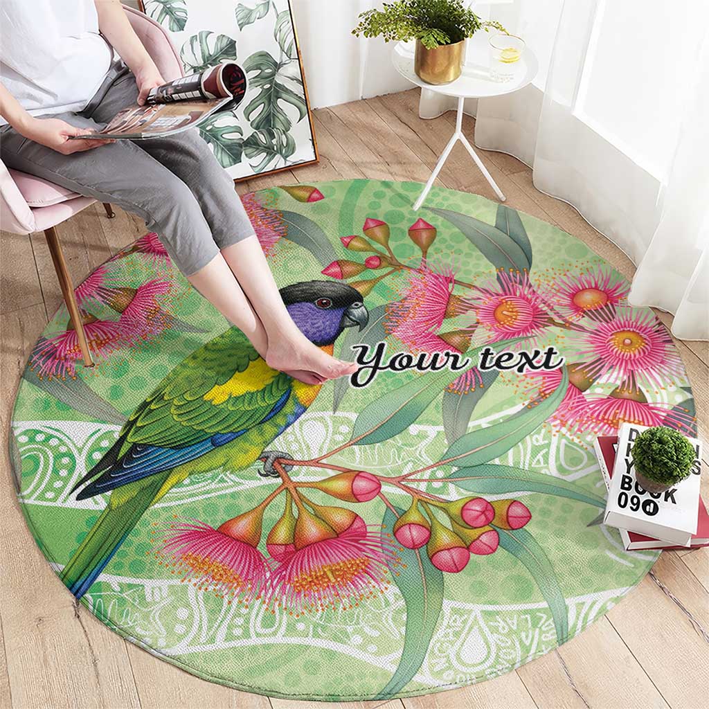 Australian Rainbow Lorikeet and Eucalyptus Round Carpet Spirit of Aussie Aboriginal Dot Art - Aussie Hoodie
