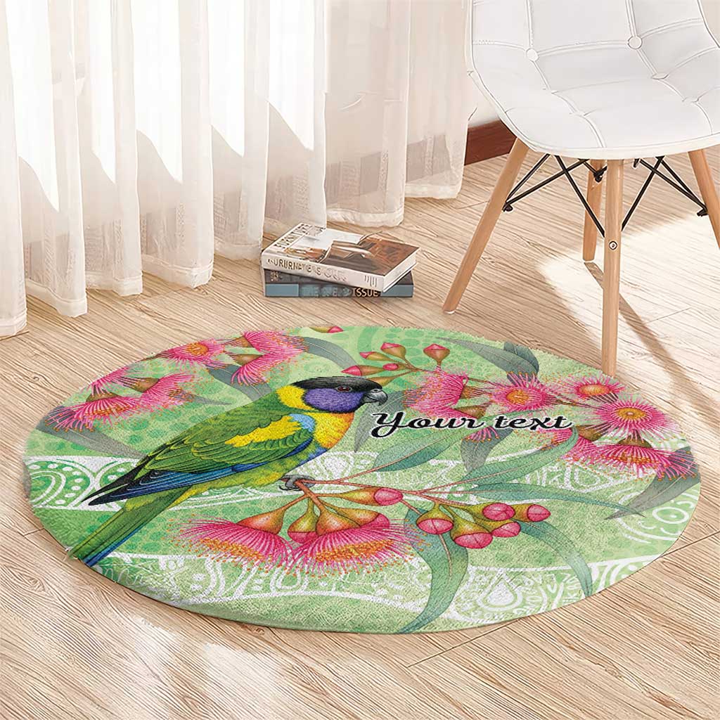 Australian Rainbow Lorikeet and Eucalyptus Round Carpet Spirit of Aussie Aboriginal Dot Art - Aussie Hoodie