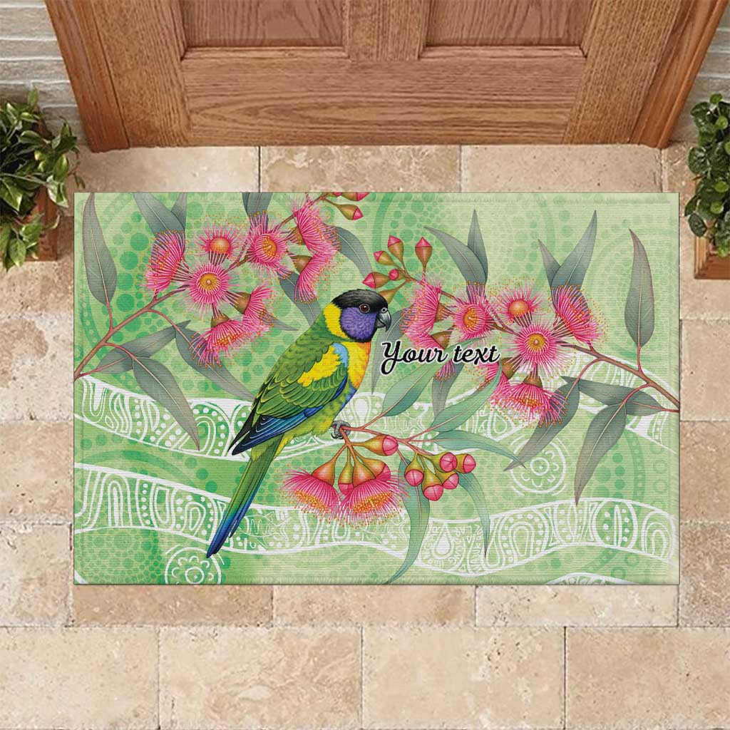 Australian Rainbow Lorikeet and Eucalyptus Rubber Doormat Spirit of Aussie Aboriginal Dot Art - Aussie Hoodie