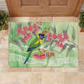 Australian Rainbow Lorikeet and Eucalyptus Rubber Doormat Spirit of Aussie Aboriginal Dot Art - Aussie Hoodie